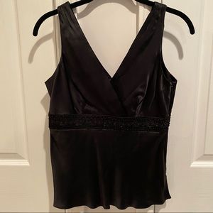 INC Embellished Black Satin Dressy Camisole